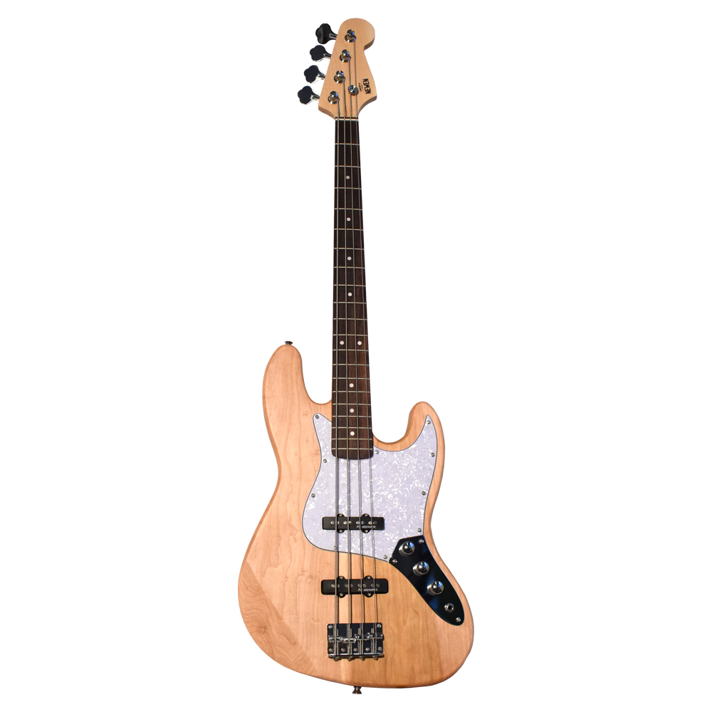 Newen Jazz Band 4-String Electric Bass Guitar, White Oak Wood