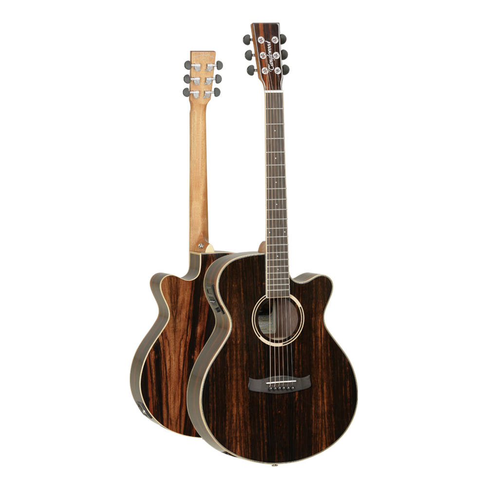 Tanglewood DBT SFCE AEB Discovery Super Folk Electro Acoustic Guitar with Fishman Presys Pickup, Ebony Top