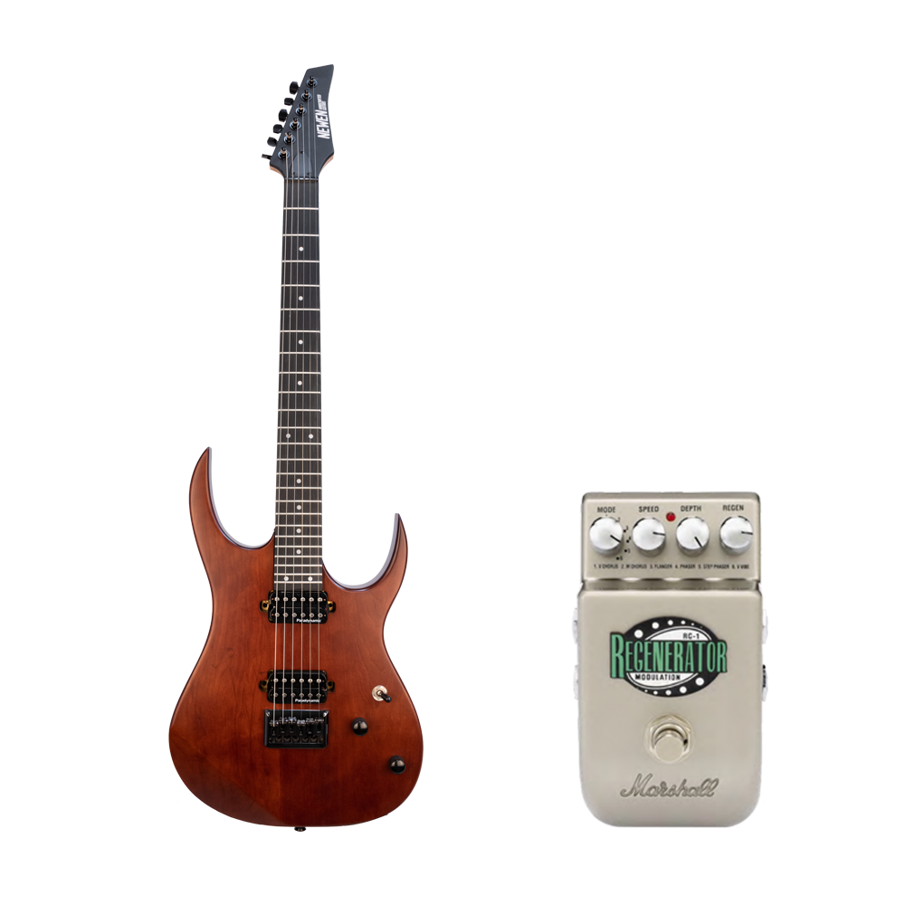 Newen Rock Series Electric Guitar Dark with Marshall RG-1 Effect Pedal Bundle