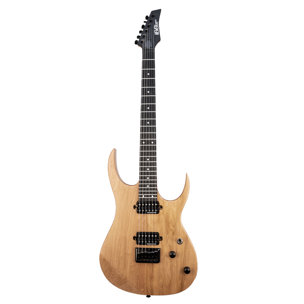 Newen Rock Series Double Cutaway 6 String Electric Guitar, Solid White Oak Wood, Natural