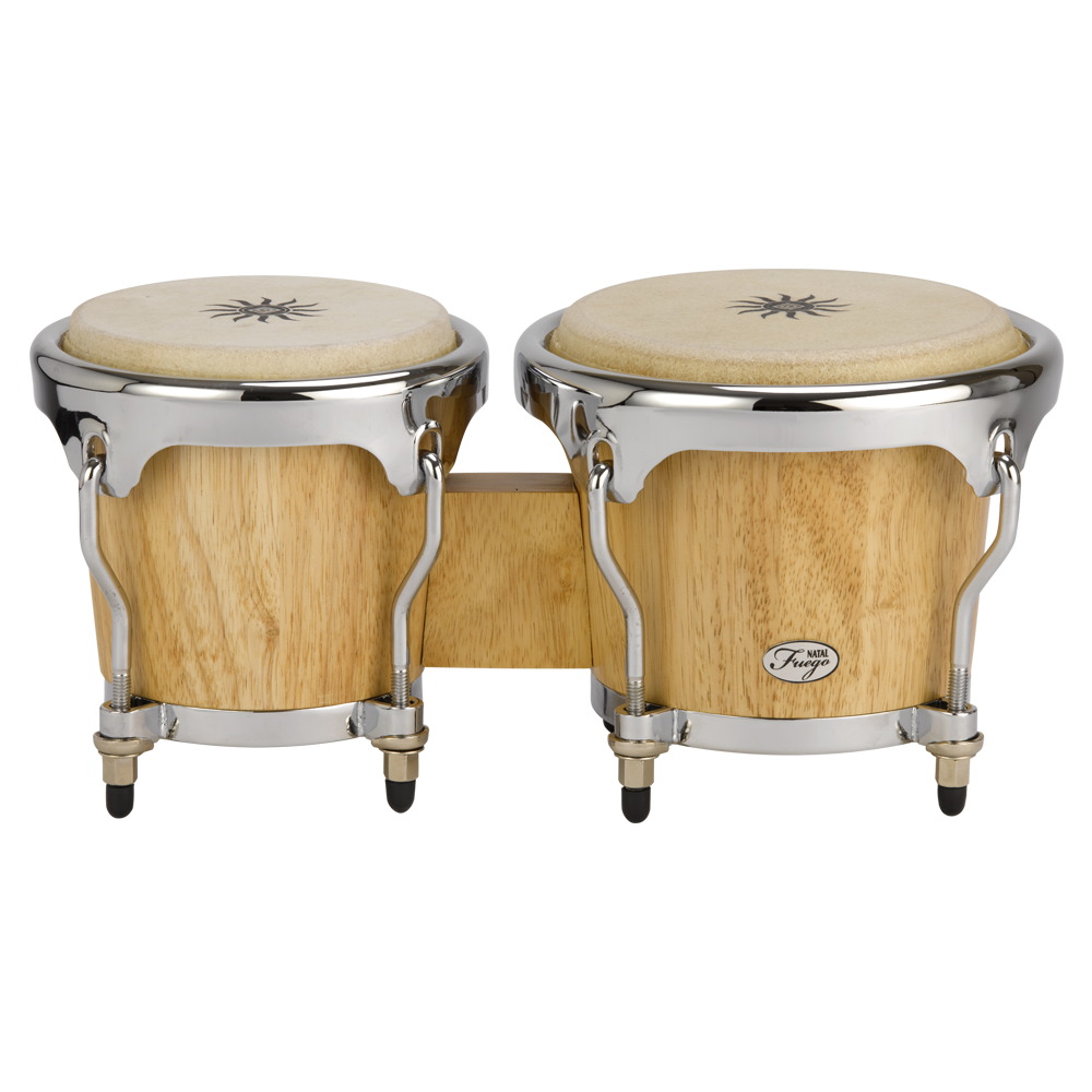 Natal NFU67N-MCN Natural Wood Bongos Chrome Hardware, Matt Natural