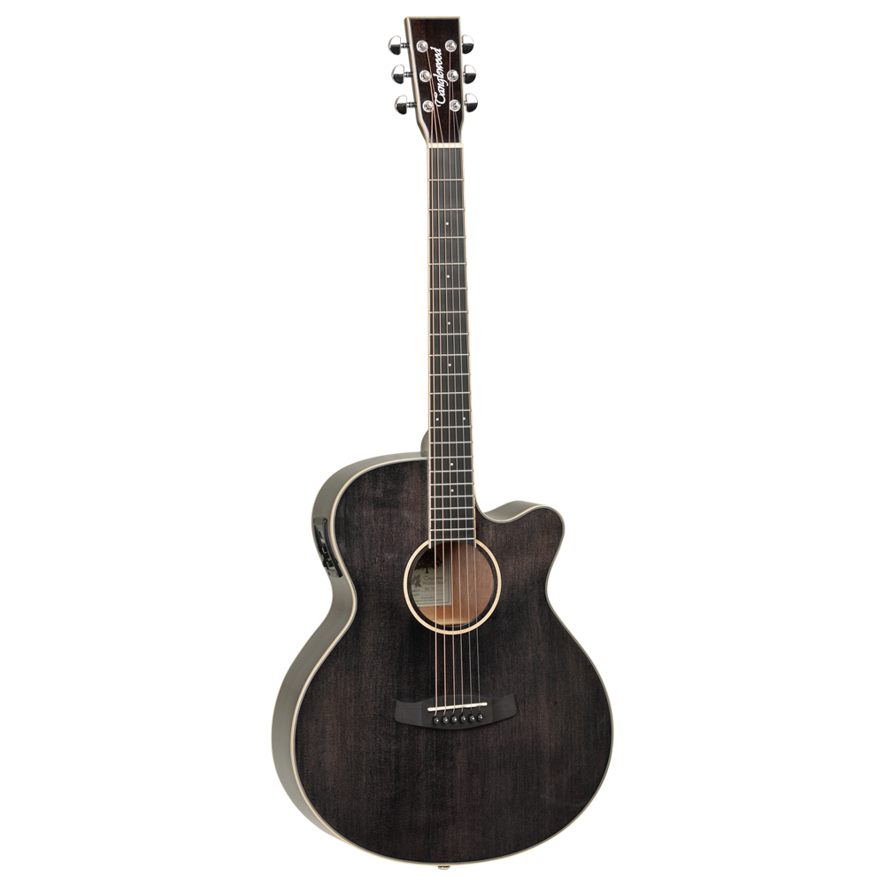 Tanglwood TW4 E BS Solid Mahogany Electro Acoustic Guitar, Fishman Presys Pickup, Black Shadow Gloss