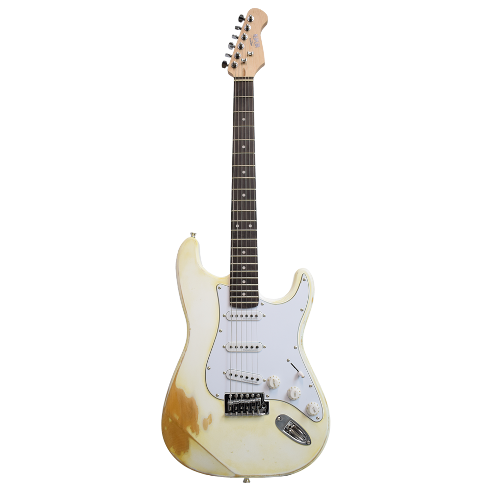 Newen Relic Finish Stratocaster Electric Guitar White Oak Wood
