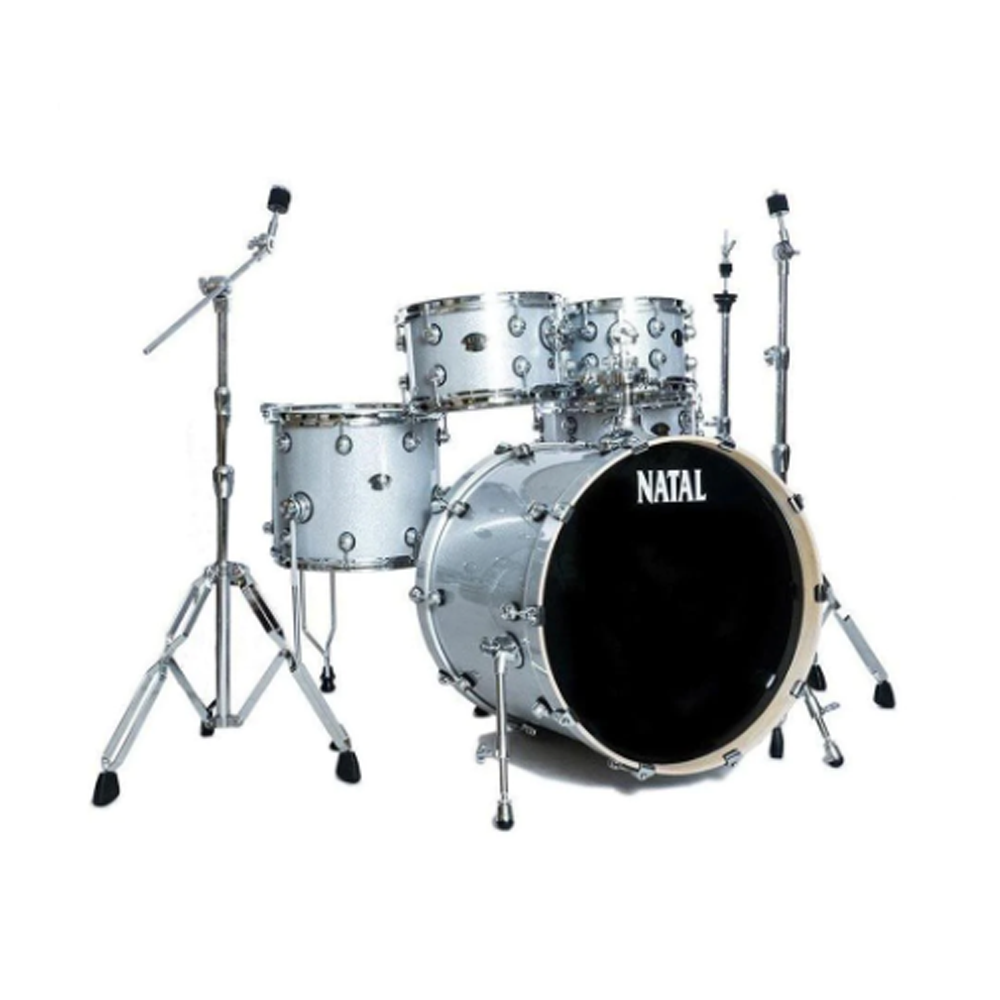 Natal KAR-F20-WHS Arcadia Series Fusion 20 5-Piece Acoustic Drum Kit with Hardware & Stands