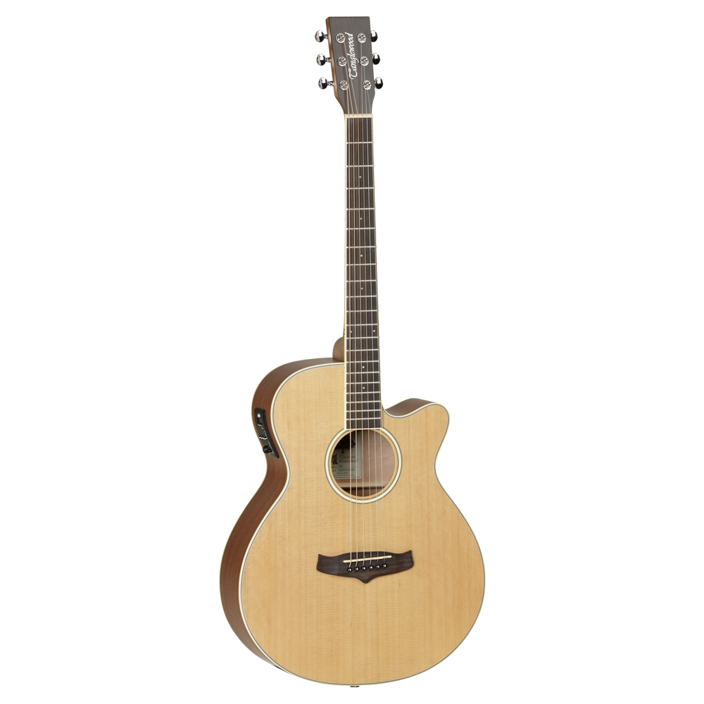 Tanglewood TW9 E Solid Top Super Folk Cutaway Electro-Acoustic Guitar, Natural Satin