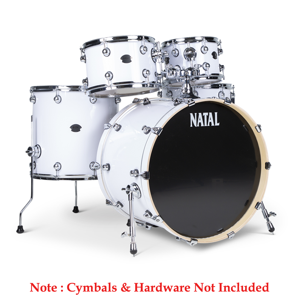 Natal KARB-UF22 WHT Arcadia Birch 5-Piece Shell Pack Acoustic Drum Kit Without Hardware & Cymbals