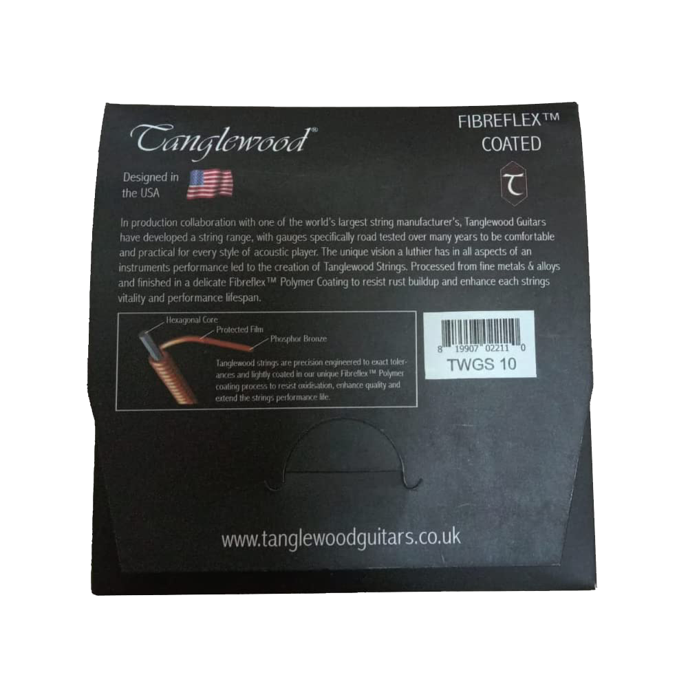 Tanglewood TWGS-10 10-47 Extra Light, Phosphor Bronze, Fibreflex Coated Acoustic Guitar Strings