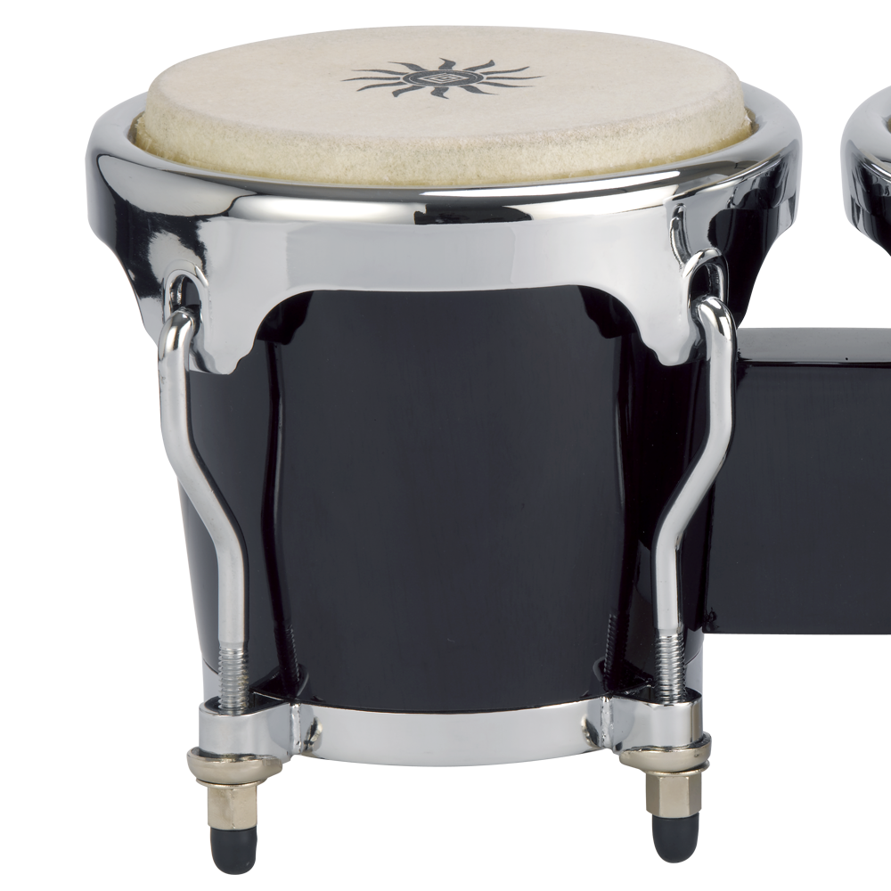 Natal NFU67B-HC Natural Wood Bongos Chrome Hardware, Black Gloss