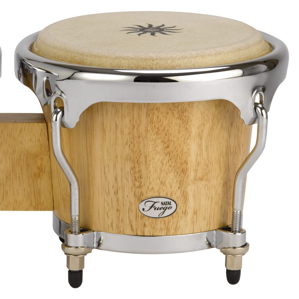 Natal NFU67N-MCN Natural Wood Bongos Chrome Hardware, Matt Natural