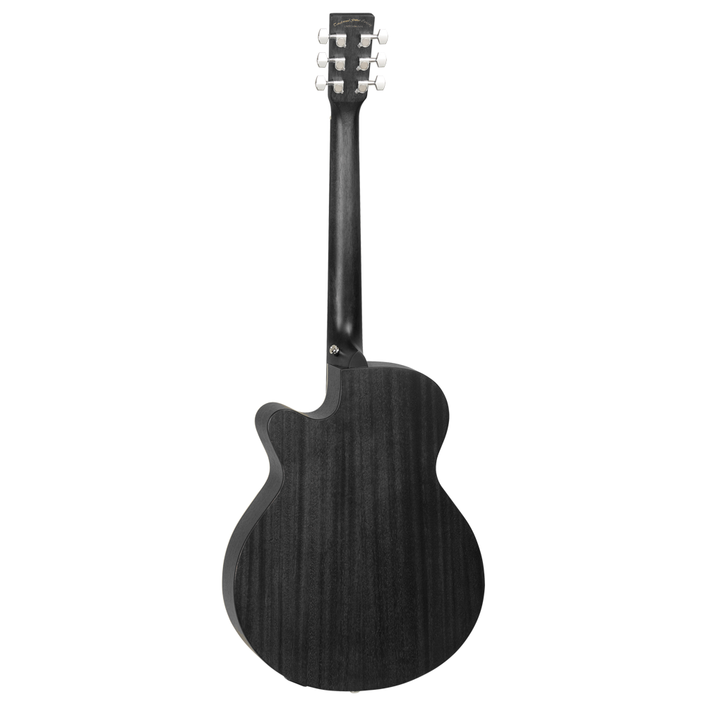 Tanglewood TWBB-SFCE Blackbird Super Folk Electro Acoustic Guitar, Hand Selected Mahogany, Smokestack Black Satin