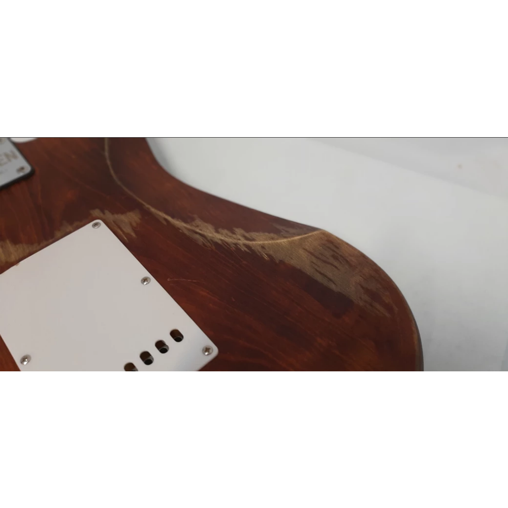 Newen Relic Finish Stratocaster Electric Guitar White Oak Wood
