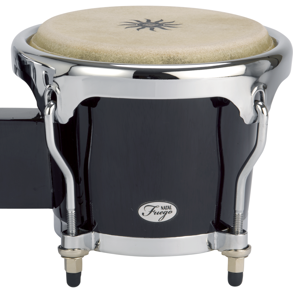 Natal NFU67B-HC Natural Wood Bongos Chrome Hardware, Black Gloss