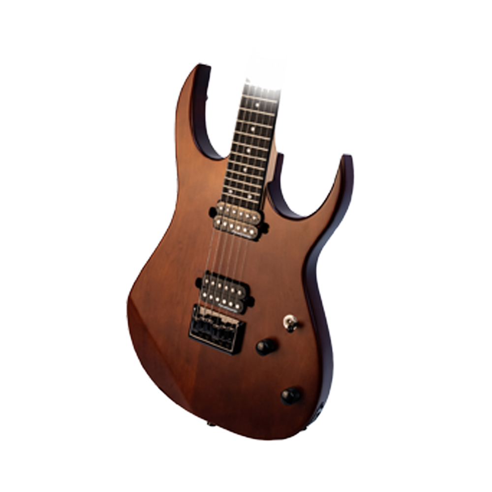 Newen Rock Series Double Cutaway 6 String Electric Guitar, Solid White Oak Wood, Dark