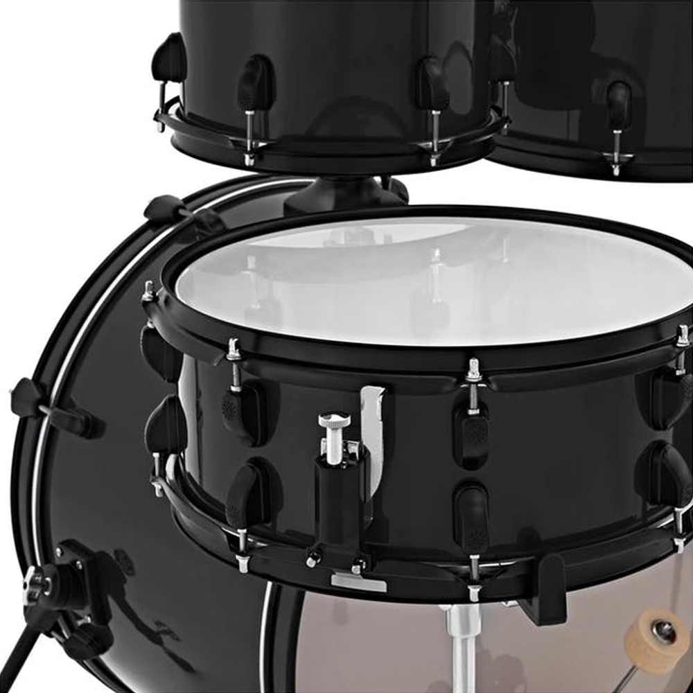 Natal K-EVB-F20-BK Evolution Fusion 5-Piece Acoustic Drum Kit with Hardware& Cymbals, Black