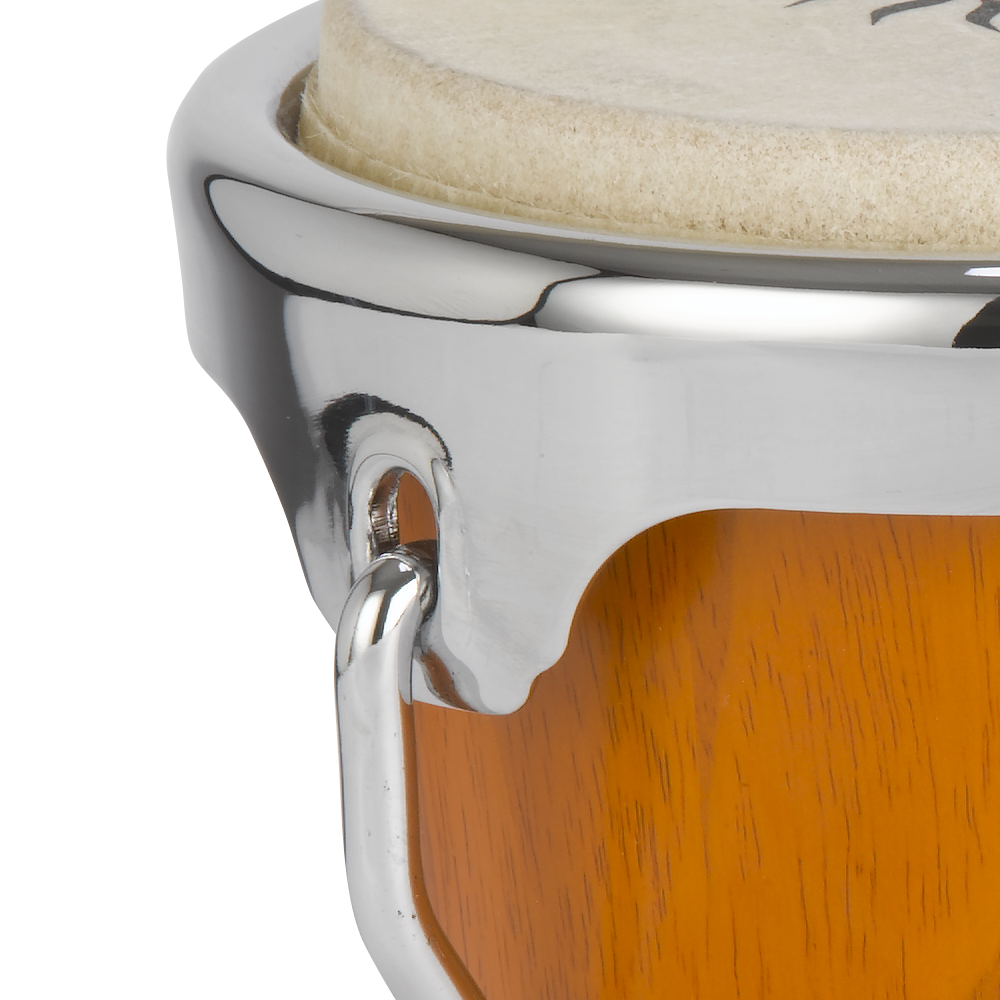 Natal NFU67N-MCH Natural Wood Bongos Chrome Hardware, Matt Honey