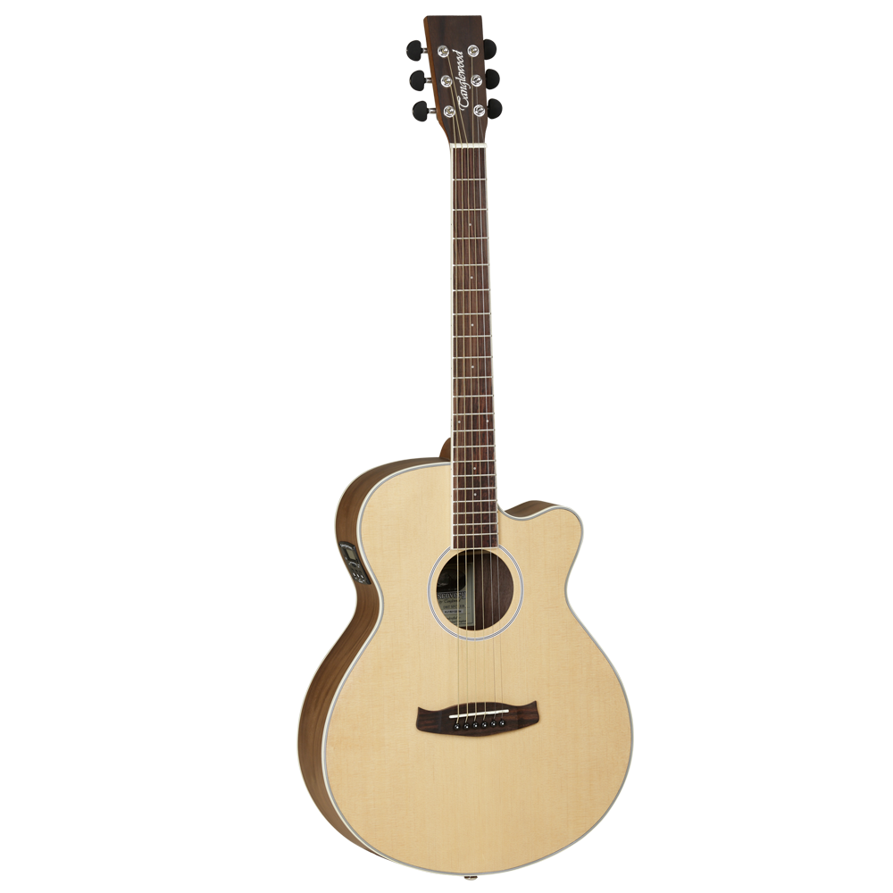Black Walnut wood semi acoustic guitar