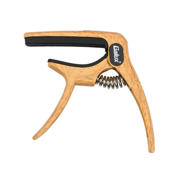 Galux GC-501A 3in1 Zinc Metal Capo for Acoustic and Electric Guitar, Natural Wood