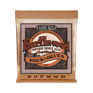 Ernie Ball 2151 Earthwood Rock and Blues Phosphor Bronze Alloy Acoustic Guitar Strings - .010-.052