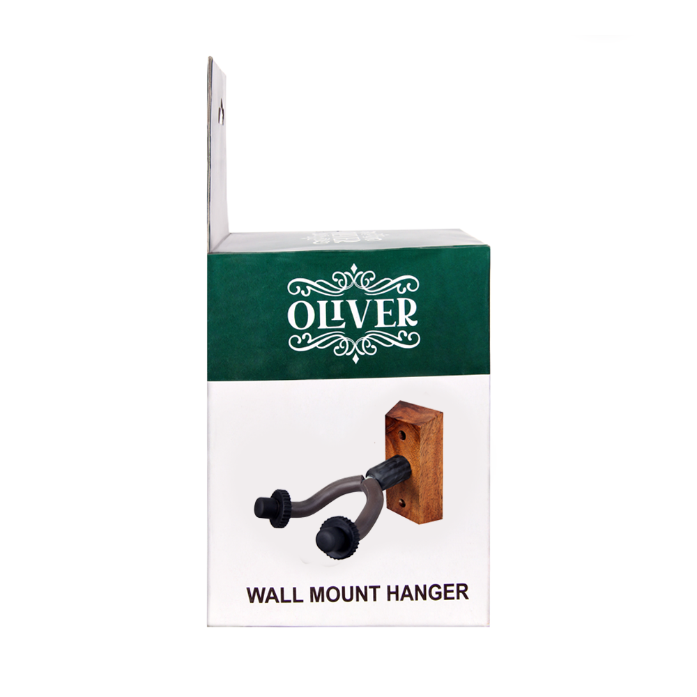 Oliver Wall Mount Hanger for Electric/Acoustic Guitar, Violin, Ukulele - Wooden Base
