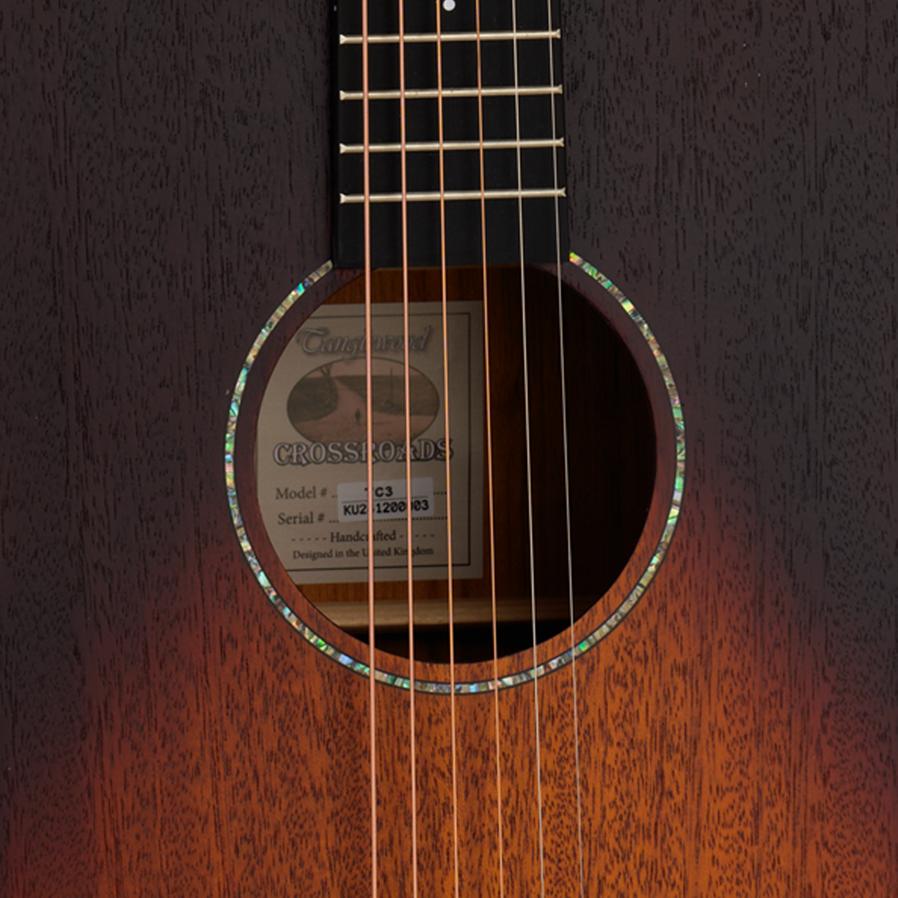 Tanglewood Crossroads TC3E Electro Acoustic Guitar, Orchestra, Whiskey Barrel Burst Satin Finish