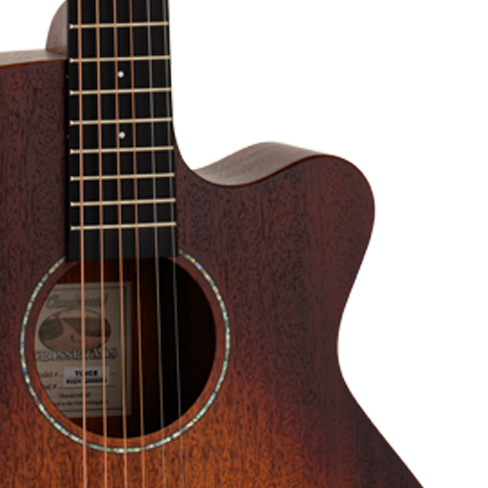 Tanglewood Crossroads TC4CE Semi Acoustic Guitar, Super Folk Cutaway, Whiskey Barrel Burst Satin Finish