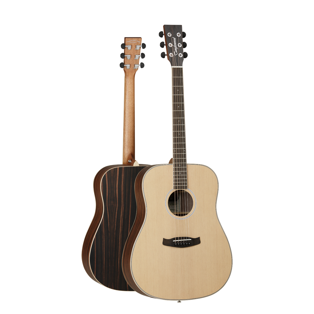 Tanglewood Discovery Exotic DBT D EB Acoustic Guitar, Dreadnought, Natural Open Pore Satin Finish, Ebony Back