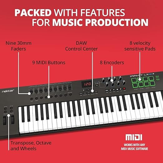 Nektar Impact LX61+ is a powerful 61-key Keyboard