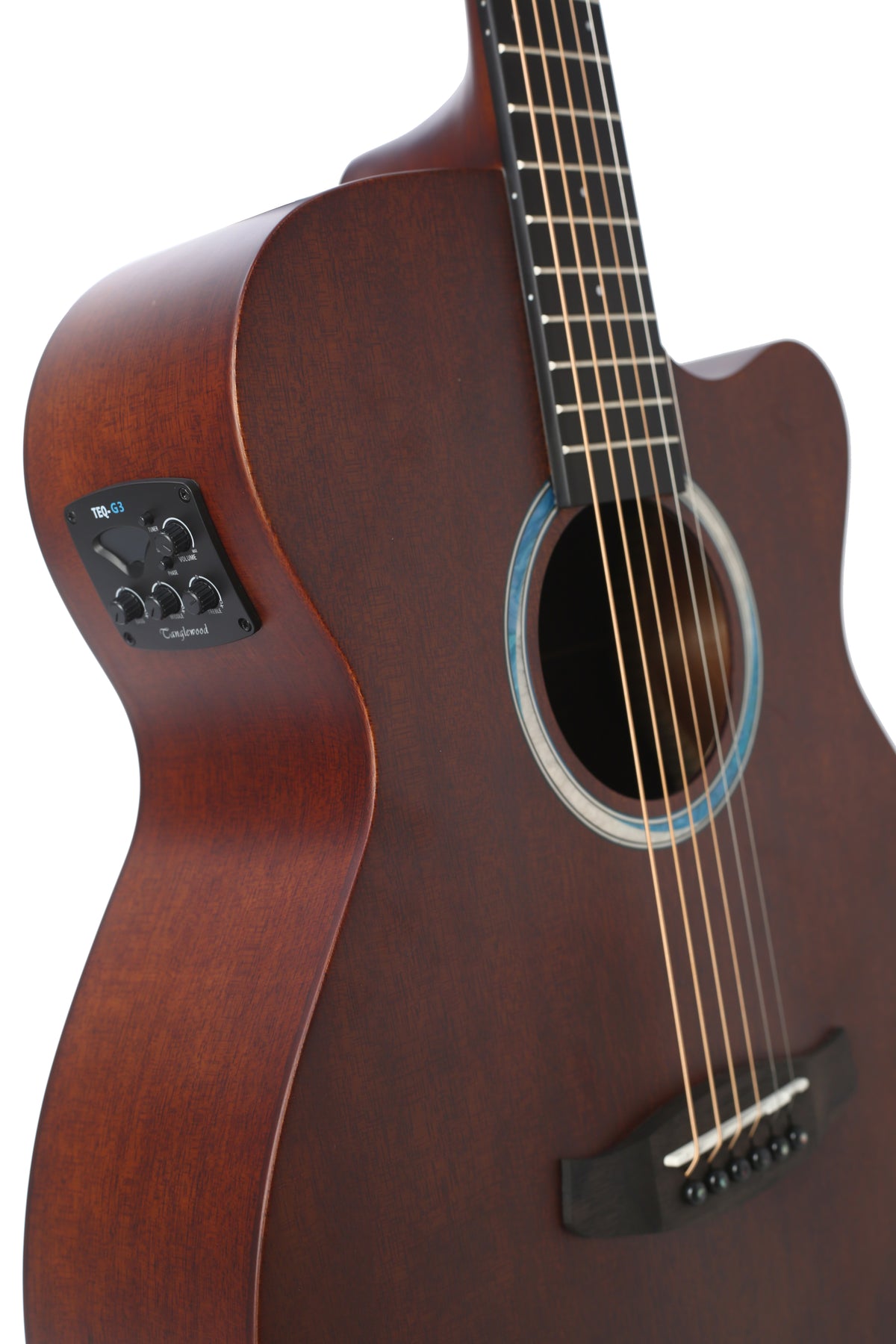 Tanglewood TE4CEBL Elemental Orchestra Semi Acoustic Guitar, Solid Top, Back & Sides - Mahogany with bag & 3 plectrums.