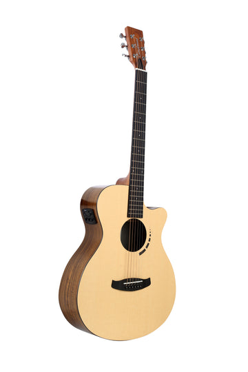 Tanglewood TM4CE Metropolitan HPL Spruce Super Folk Cutaway Semi Acoustic Guitar with bag & 3 plectrums.