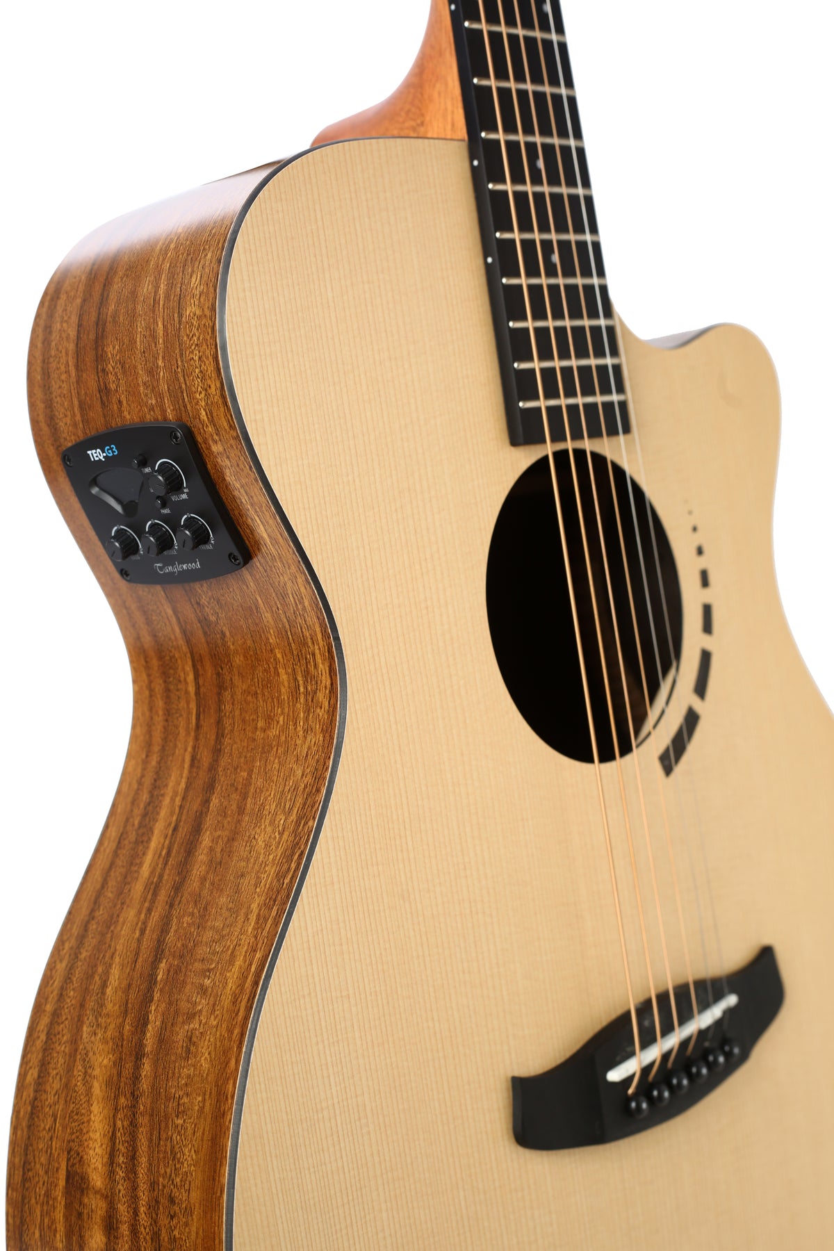 Tanglewood TM4CE Metropolitan HPL Spruce Super Folk Cutaway Semi Acoustic Guitar with bag & 3 plectrums.