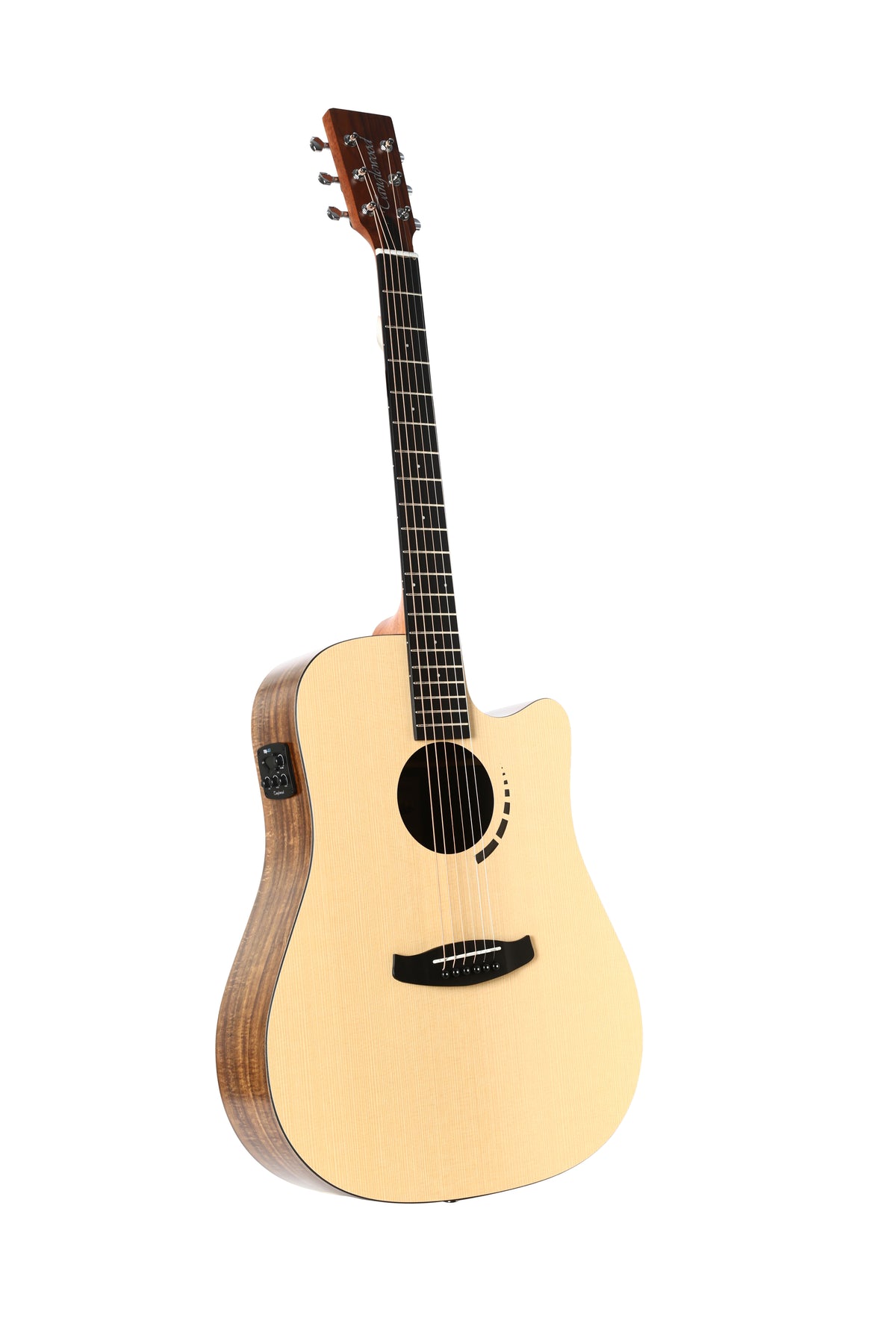 Tanglewood TM5CE Metropolitan HPL Spruce Dreadnaught Cutaway Semi Acoustic Guitar With bag.