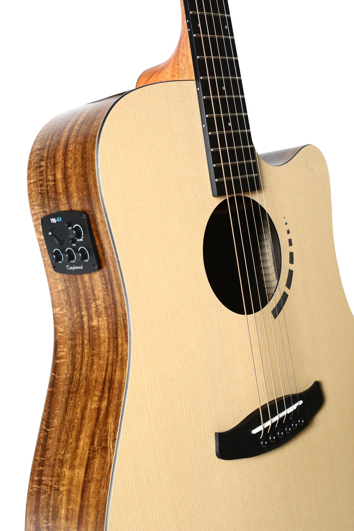 Tanglewood TM5CE Metropolitan HPL Spruce Dreadnaught Cutaway Semi Acoustic Guitar With bag.