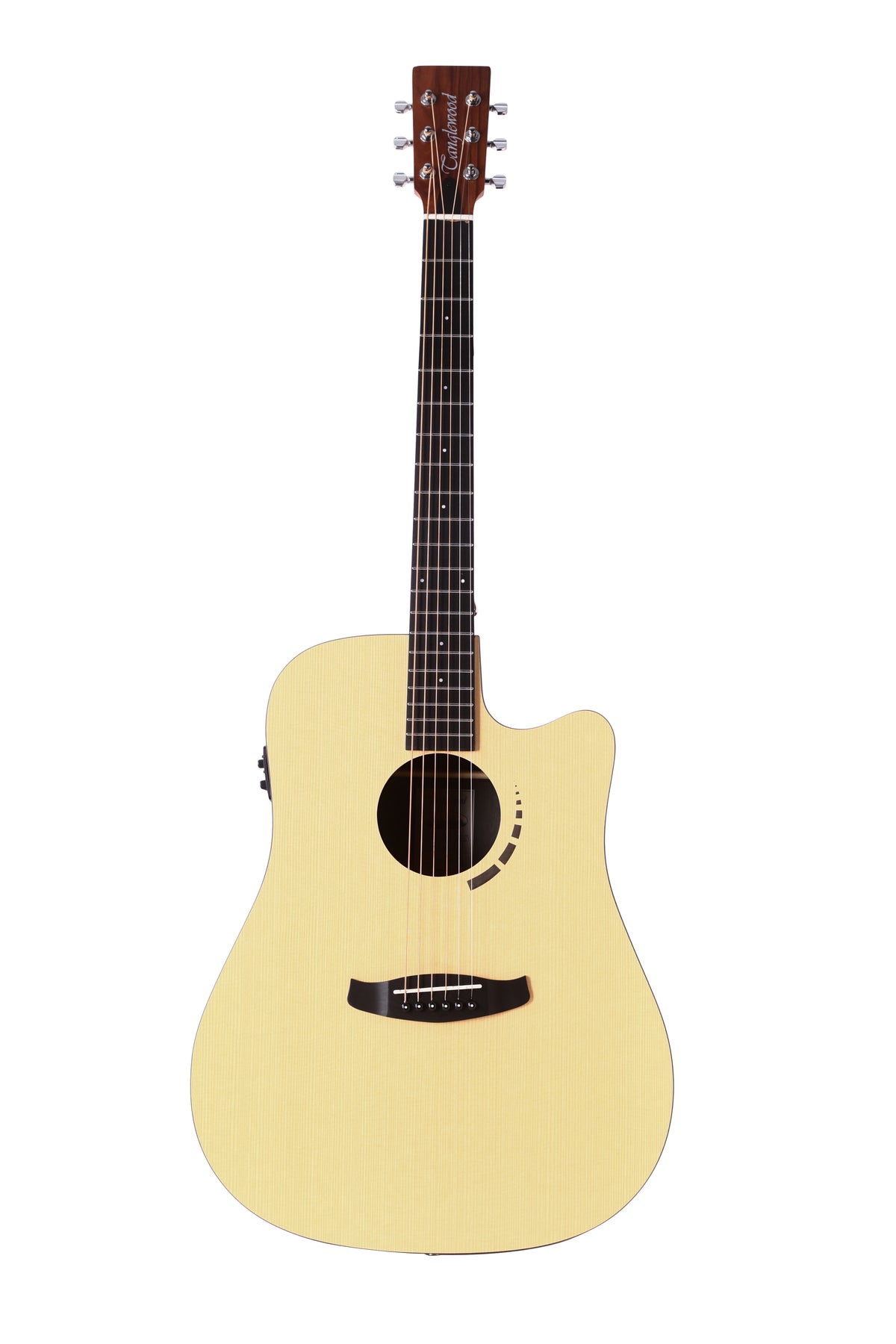 Tanglewood TM5CE Metropolitan HPL Spruce Dreadnaught Cutaway Semi Acoustic Guitar With bag.