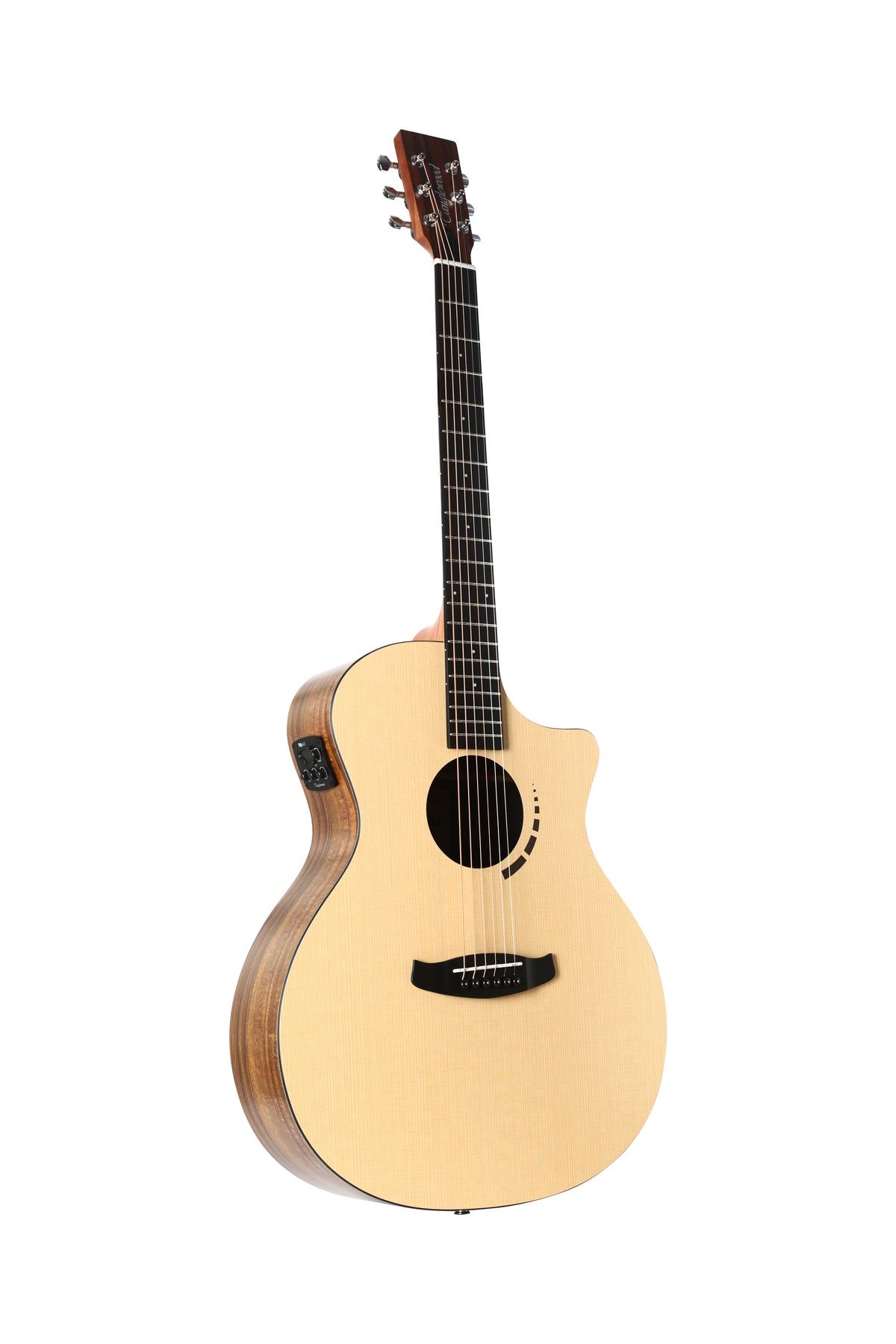 Tanglewood TM6CE Metropolitan HPL Spruce Auditorium Venetian Cutaway Semi Acoustic Guitar With bag.