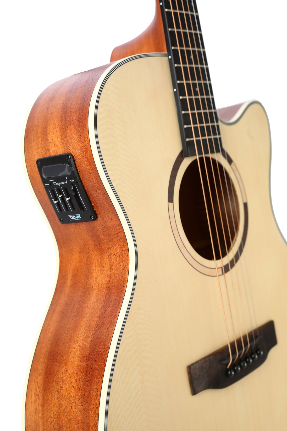 Tanglewood TS4CE Strada Super folk Cutaway Semi Acoustic Guitar With bag & Plectrums.