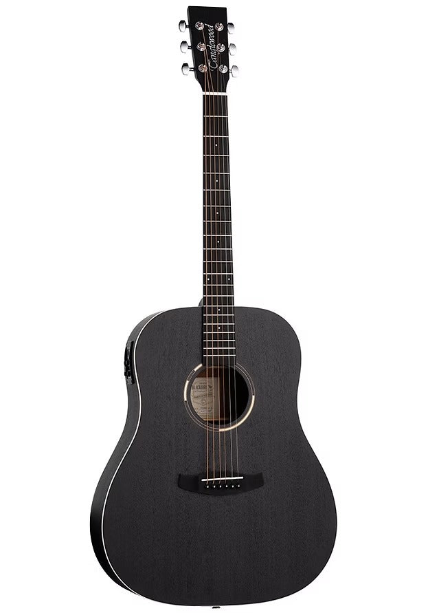 Tanglewood TWBB SDE 6-String Semi-Acoustic Dreadnought – Black Satin Finish With Bag