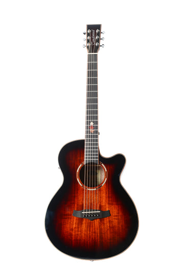 Tanglewood TWX4CEK Winterleaf Exotic Super Folk Cutaway Semi Acoustic,Top - Solid Mahogany, Koa Veneer,Back & Sides - Koa,Fishman Eq, With bag.