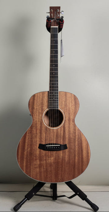 Tanglewood Union Series TWU-F E Solid Top Mahogany Folk Semi Acoustic Guitar, Natural Satin With Bag