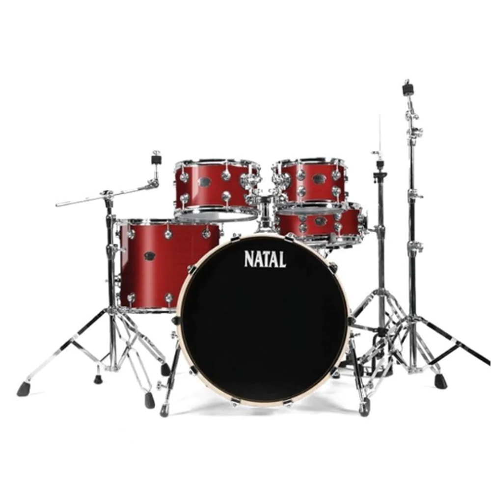 Natal KAR-UF22-RDS Arcadia Series US Fusion 5-Piece Shell Pack Acoustic Drum Kit with Hardware & Stands