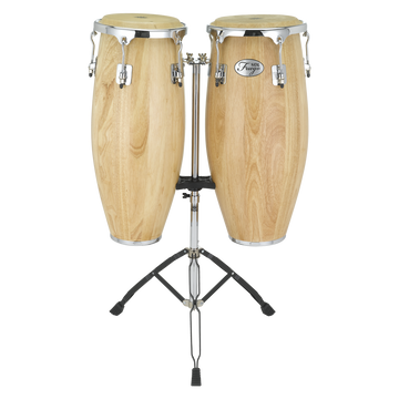Natal NGU1011-MCN Natural Wood Congas 10inch and 11inch Chrome Hardware Stand, Matt Natural — N11-NGU1011-MCN