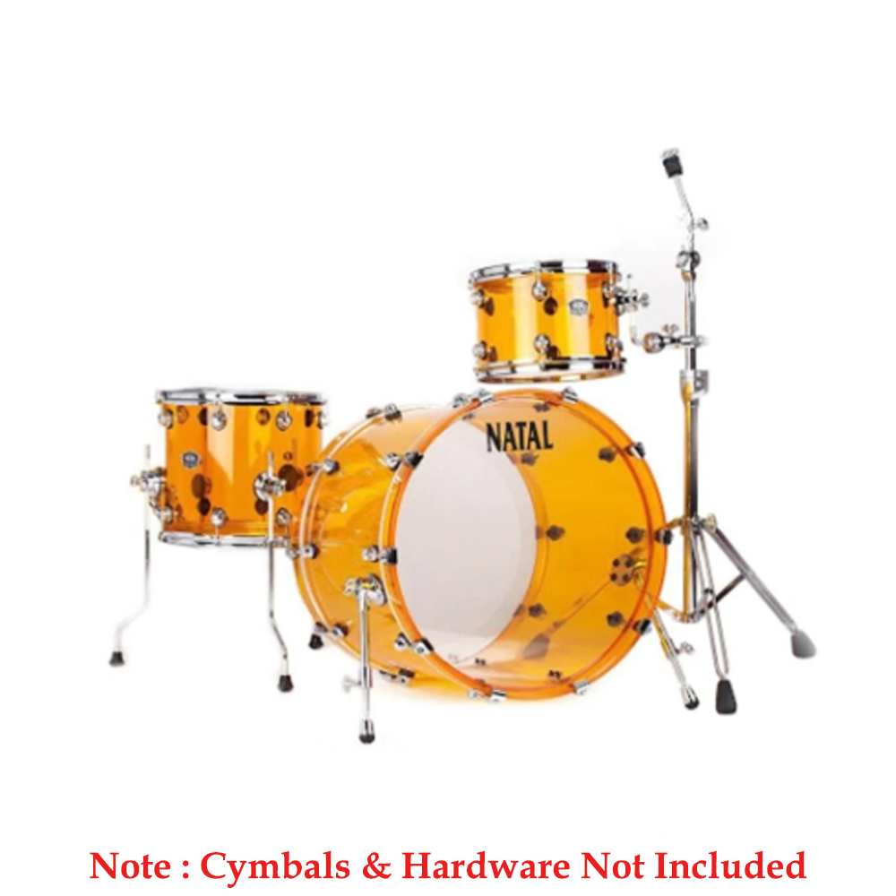Natal KAC-AA1-ON1 Arcadia Acrylic Series AA1 3 Piece Shell Pack Acoustic Drum Kit Without Hardware & Cymbals