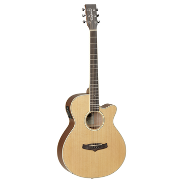 Tanglewood TW9 E Solid Top Super Folk Cutaway Electro-Acoustic Guitar, Natural Satin
