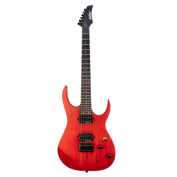 Newen Rock Series Double Cutaway 6 String Electric Guitar, Solid White Oak Wood, Red