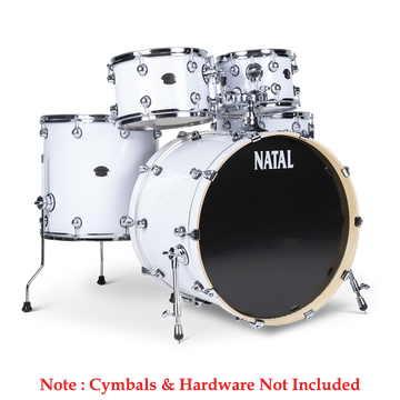 Natal KARB-UF22 WHT Arcadia Birch 5-Piece Shell Pack Acoustic Drum Kit Without Hardware & Cymbals