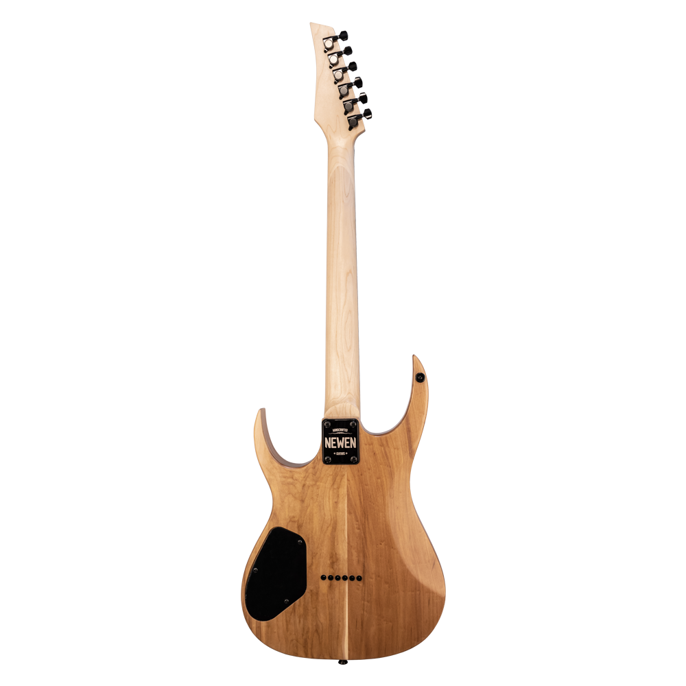 Newen Rock Series Double Cutaway 6 String Electric Guitar, Solid White Oak Wood, Natural