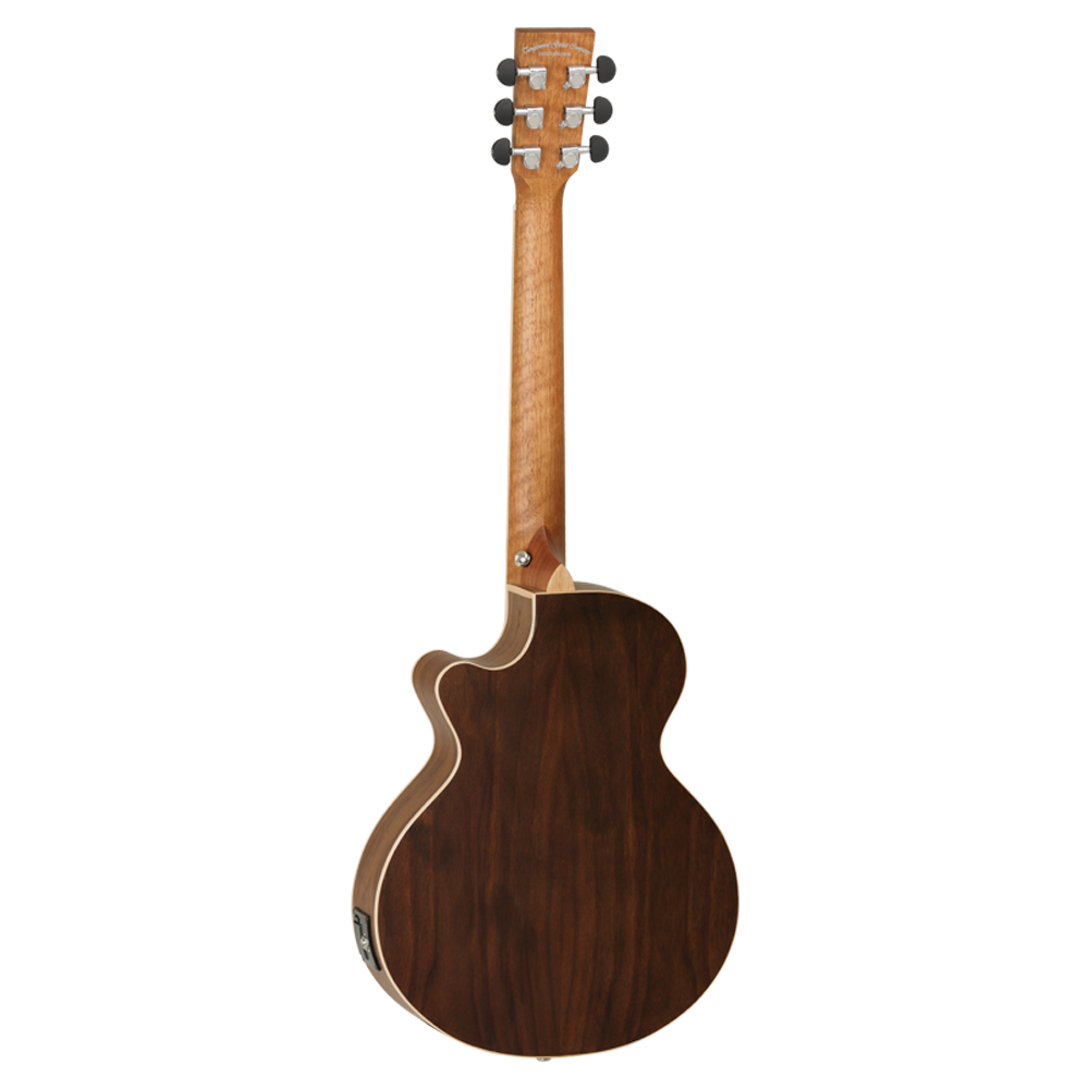 Tanglewood DBT TCE BW Discovery Super Folk Travel Electro Acoustic Guitar with Fishman Pickup, Black Walnut, Free Padded Bag