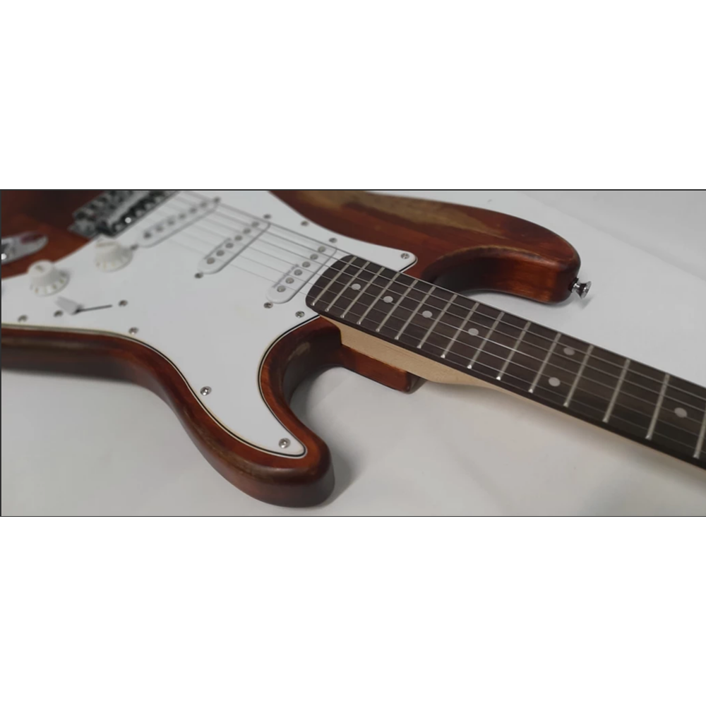 Newen Relic Finish Stratocaster Electric Guitar White Oak Wood 