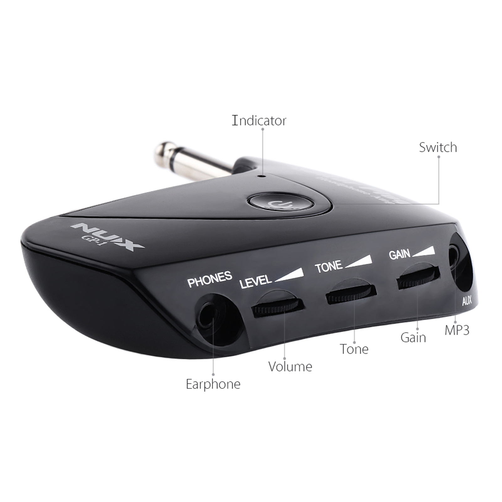 NUX GP-1 Portable Guitar Plug Headphone Amplifier with Classic Distortion