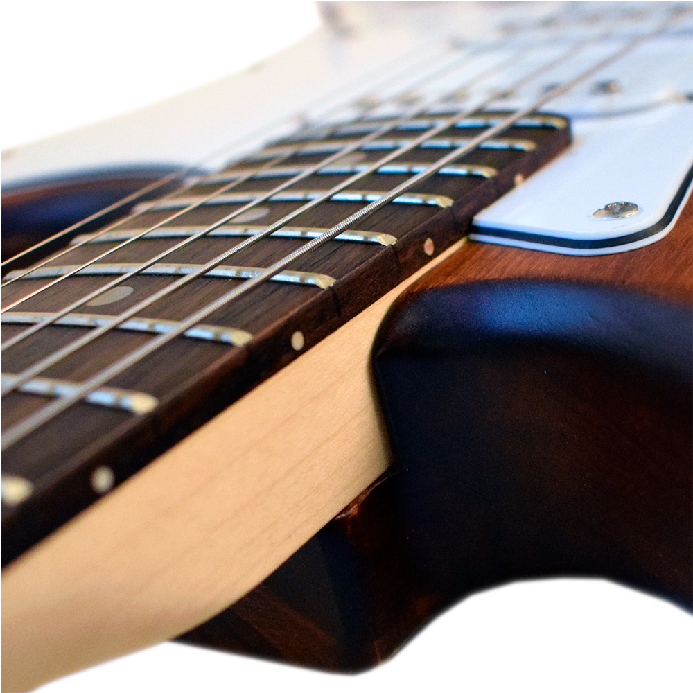 Newen Stratocaster Style Electric Guitar, White oak Wood 