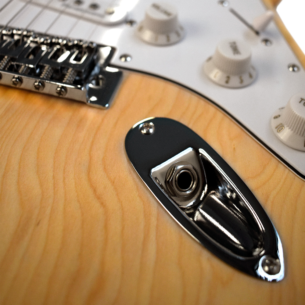 Newen Stratocaster Style Electric Guitar, White oak Wood 